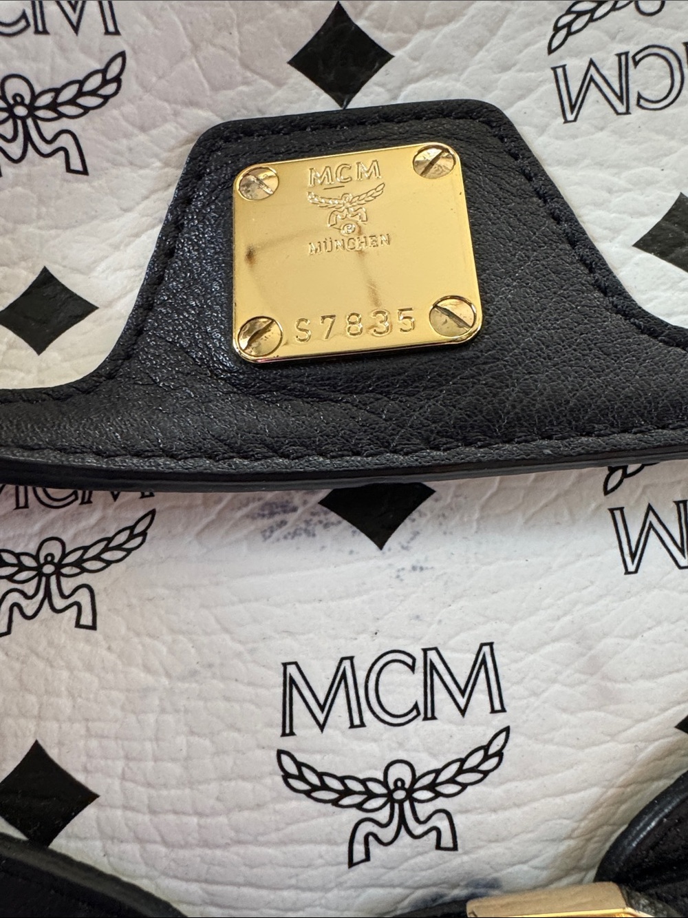 MCM Black & White Monogram Crossbody - Picture 4 of 12